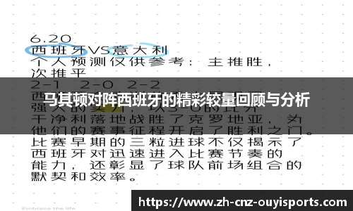 马其顿对阵西班牙的精彩较量回顾与分析